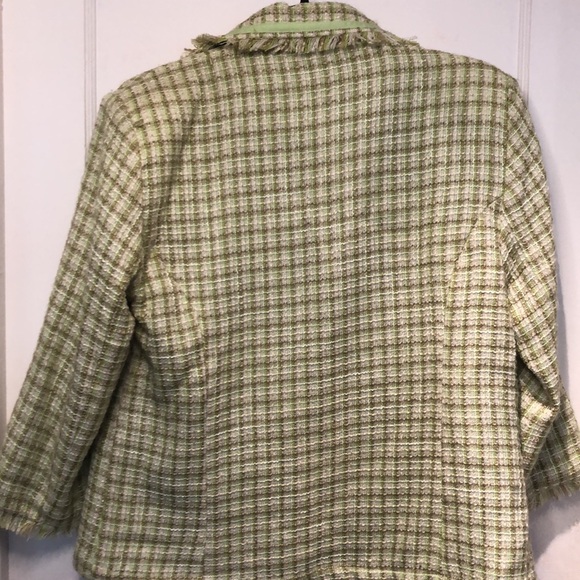Green tweed plaid preppy blazer bows chanel legally blonde vintage 90s y2k - Picture 7 of 8